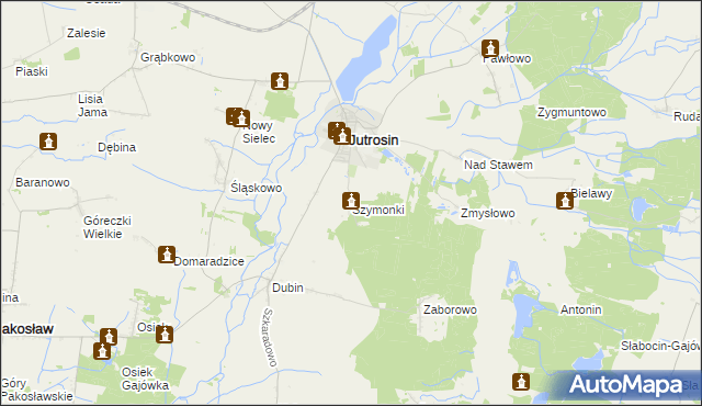 mapa Szymonki, Szymonki na mapie Targeo