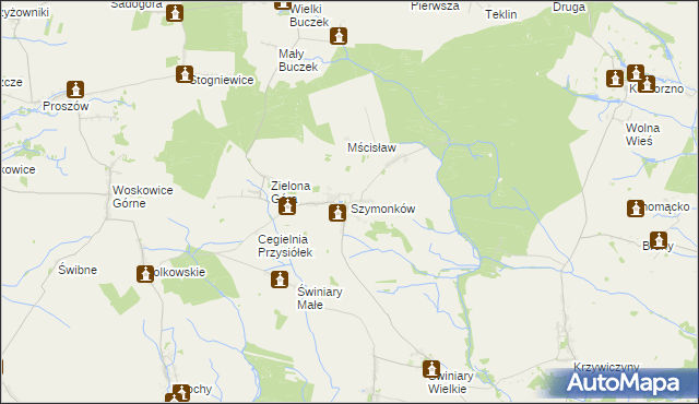 mapa Szymonków, Szymonków na mapie Targeo