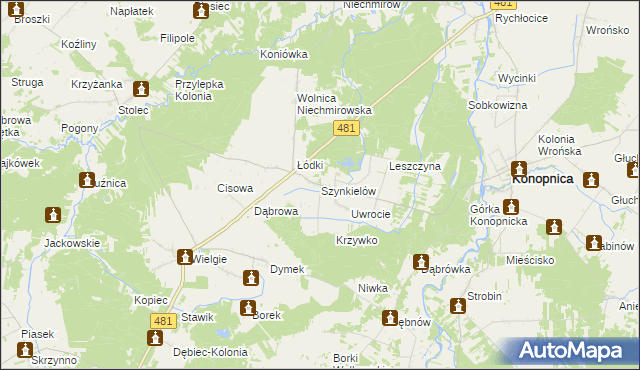 mapa Szynkielów, Szynkielów na mapie Targeo