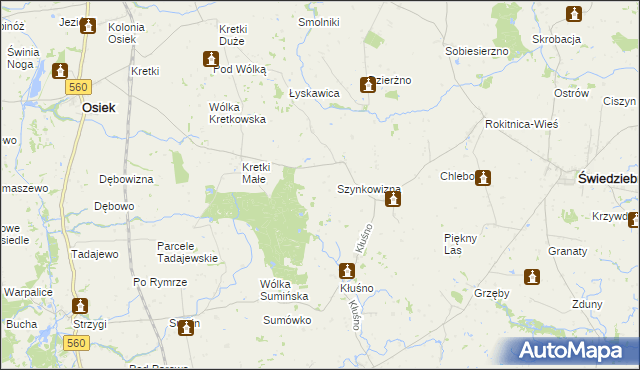 mapa Szynkowizna, Szynkowizna na mapie Targeo