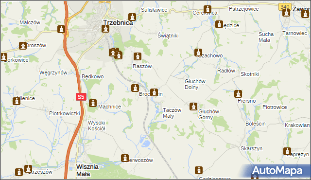 mapa Taczów Wielki, Taczów Wielki na mapie Targeo