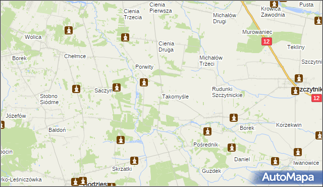 mapa Takomyśle, Takomyśle na mapie Targeo