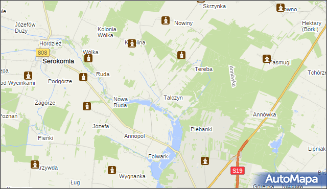 mapa Talczyn, Talczyn na mapie Targeo