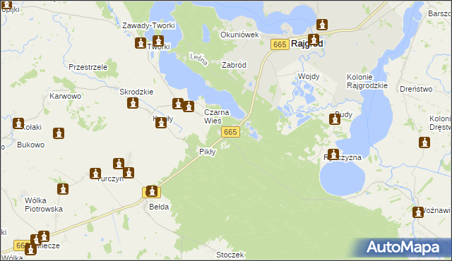 mapa Tama gmina Rajgród, Tama gmina Rajgród na mapie Targeo