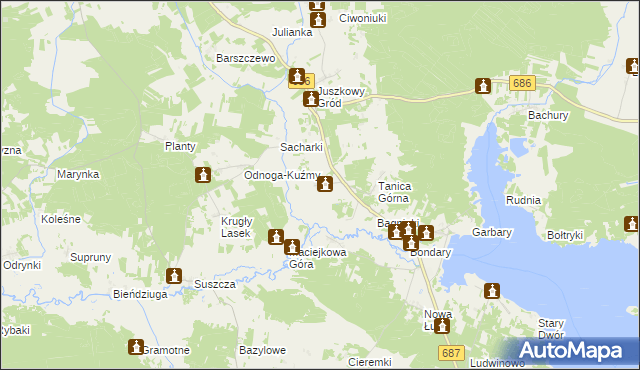 mapa Tanica Dolna, Tanica Dolna na mapie Targeo