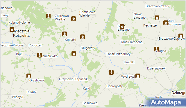 mapa Tańsk-Grzymki, Tańsk-Grzymki na mapie Targeo