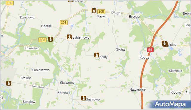 mapa Tąpadły, Tąpadły na mapie Targeo