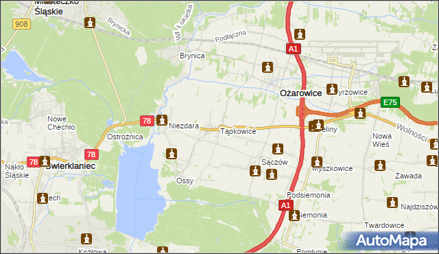 mapa Tąpkowice, Tąpkowice na mapie Targeo