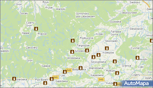 mapa Targoszów, Targoszów na mapie Targeo