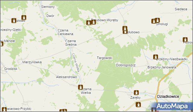 mapa Targowisk, Targowisk na mapie Targeo