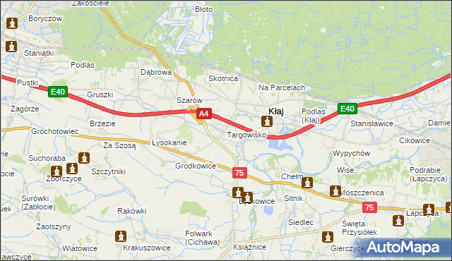 mapa Targowisko gmina Kłaj, Targowisko gmina Kłaj na mapie Targeo