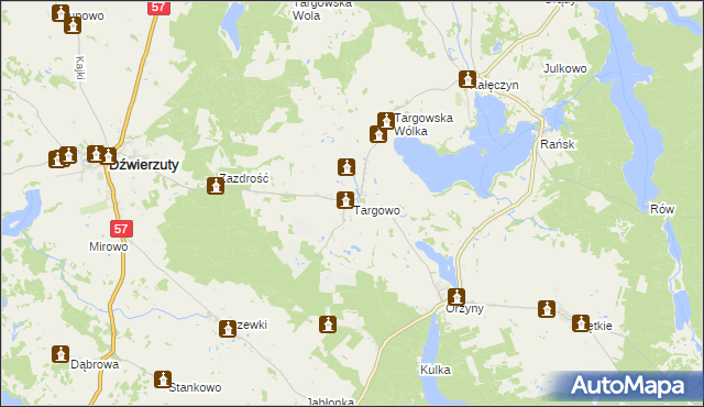 mapa Targowo, Targowo na mapie Targeo