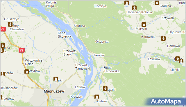 mapa Tarnów gmina Wilga, Tarnów gmina Wilga na mapie Targeo