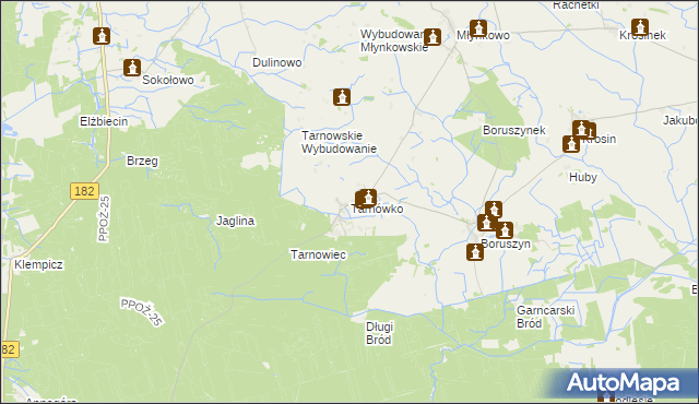 mapa Tarnówko gmina Połajewo, Tarnówko gmina Połajewo na mapie Targeo