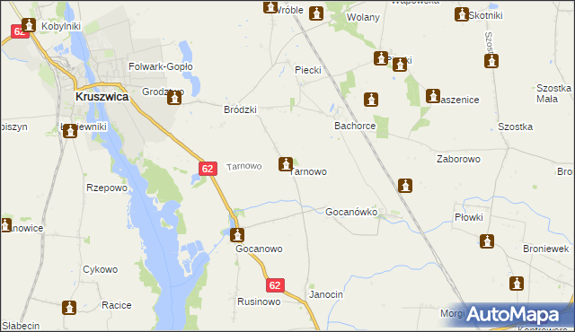 mapa Tarnowo gmina Kruszwica, Tarnowo gmina Kruszwica na mapie Targeo