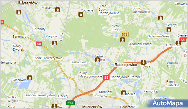 mapa Tartak Brzózki, Tartak Brzózki na mapie Targeo