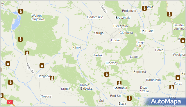 mapa Tartak gmina Łyse, Tartak gmina Łyse na mapie Targeo