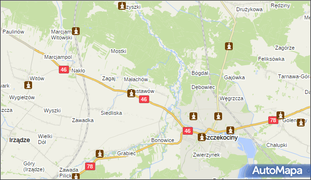 mapa Tęgobórz, Tęgobórz na mapie Targeo