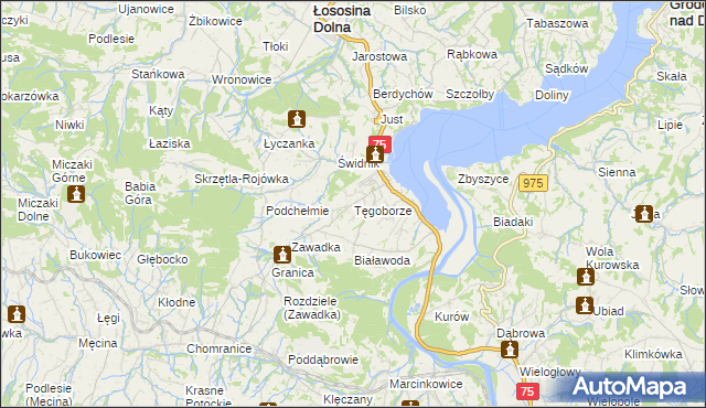 mapa Tęgoborze, Tęgoborze na mapie Targeo