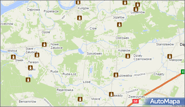 mapa Teodorów gmina Dąbrówka, Teodorów gmina Dąbrówka na mapie Targeo