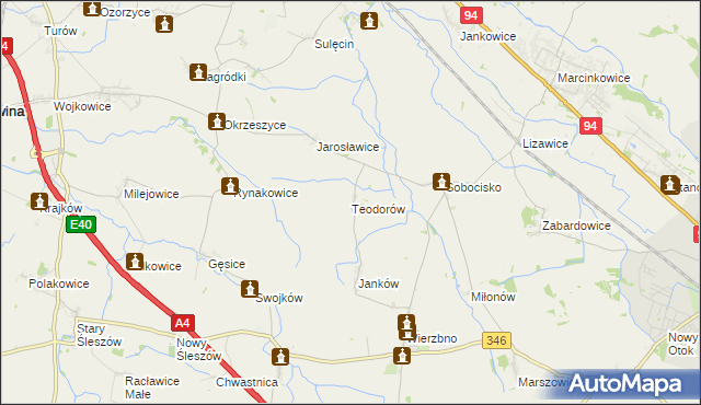 mapa Teodorów gmina Domaniów, Teodorów gmina Domaniów na mapie Targeo