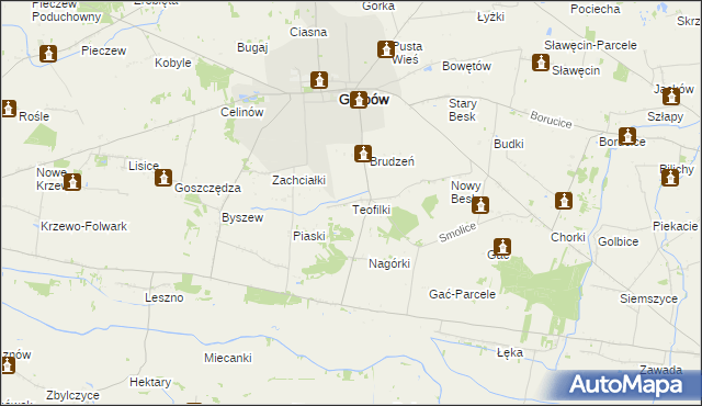 mapa Teofilki, Teofilki na mapie Targeo