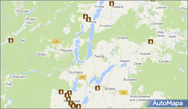 mapa Teolog, Teolog na mapie Targeo