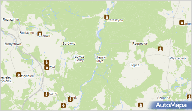 mapa Tępski Młyn, Tępski Młyn na mapie Targeo