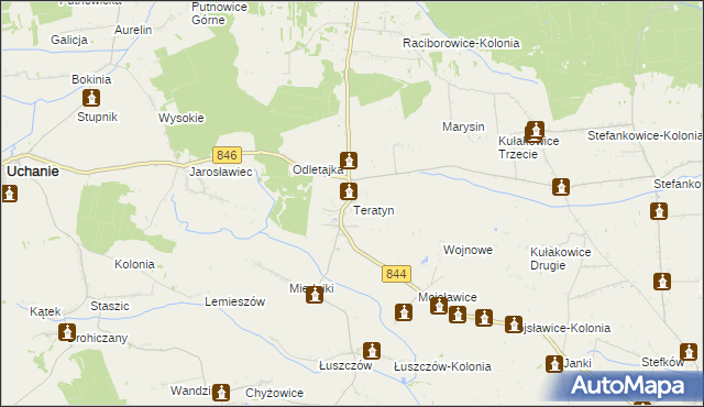 mapa Teratyn, Teratyn na mapie Targeo