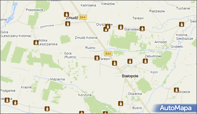 mapa Teresin gmina Białopole, Teresin gmina Białopole na mapie Targeo