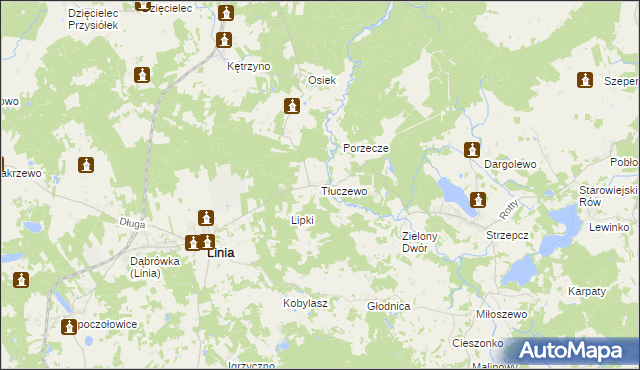 mapa Tłuczewo, Tłuczewo na mapie Targeo