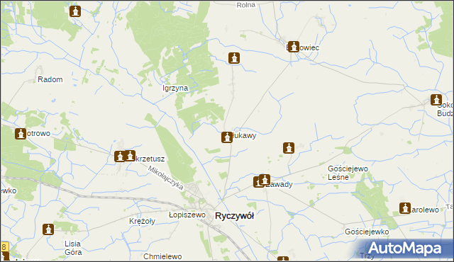 mapa Tłukawy, Tłukawy na mapie Targeo