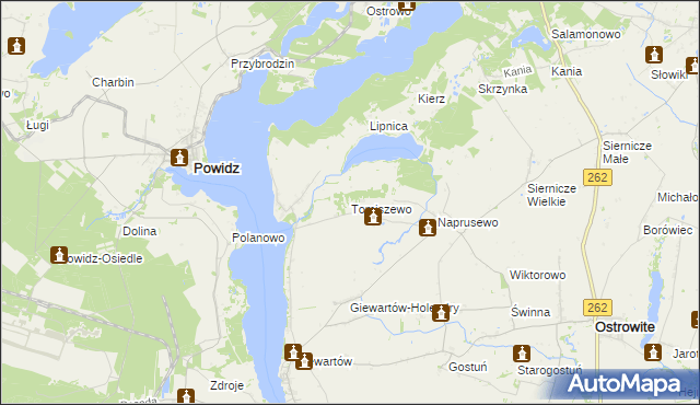 mapa Tomiszewo, Tomiszewo na mapie Targeo