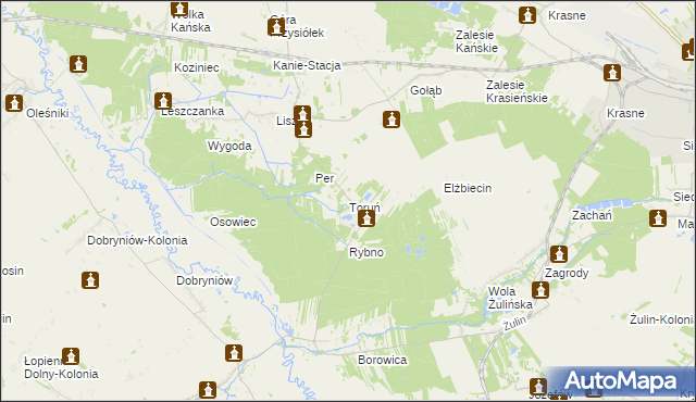 mapa Toruń gmina Rejowiec Fabryczny, Toruń gmina Rejowiec Fabryczny na mapie Targeo