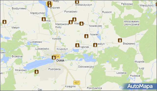 mapa Trąbinek, Trąbinek na mapie Targeo