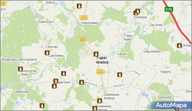 mapa Trąbki Wielkie, Trąbki Wielkie na mapie Targeo