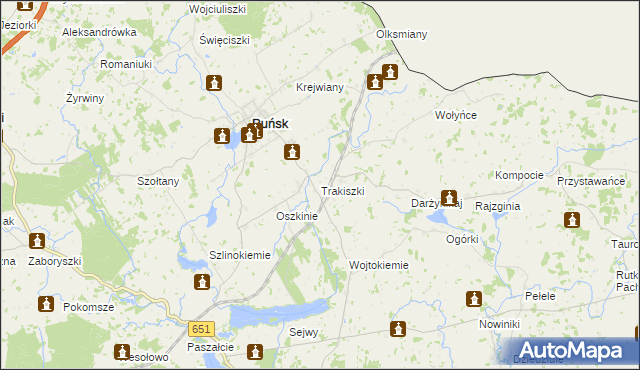 mapa Trakiszki, Trakiszki na mapie Targeo