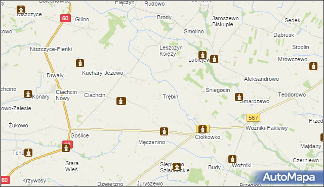 mapa Trębin, Trębin na mapie Targeo