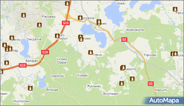 mapa Trękus, Trękus na mapie Targeo