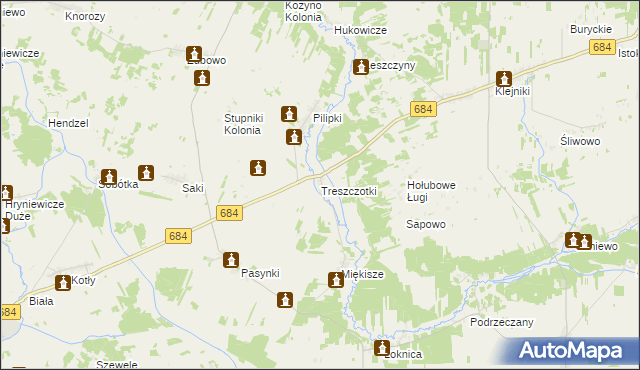 mapa Treszczotki, Treszczotki na mapie Targeo