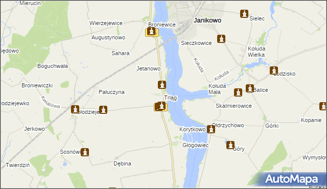 mapa Trląg, Trląg na mapie Targeo