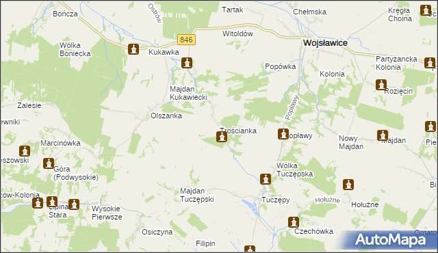 mapa Trościanka, Trościanka na mapie Targeo