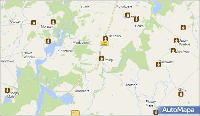 mapa Trumiejki, Trumiejki na mapie Targeo