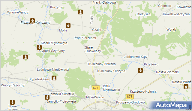 mapa Truskolasy-Lachy, Truskolasy-Lachy na mapie Targeo