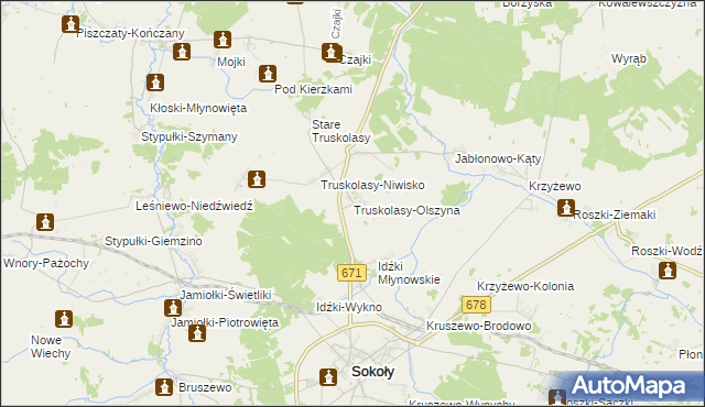 mapa Truskolasy-Olszyna, Truskolasy-Olszyna na mapie Targeo