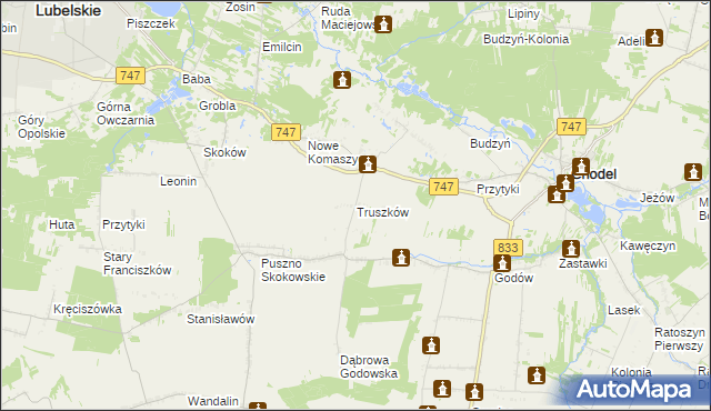 mapa Truszków, Truszków na mapie Targeo