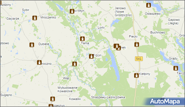 mapa Trzcin, Trzcin na mapie Targeo