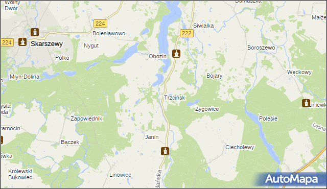 mapa Trzcińsk, Trzcińsk na mapie Targeo