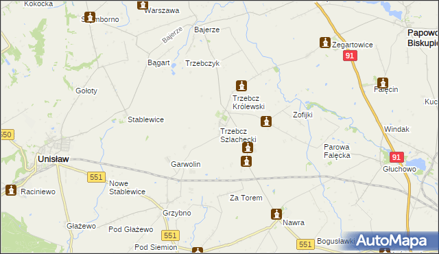 mapa Trzebcz Szlachecki, Trzebcz Szlachecki na mapie Targeo