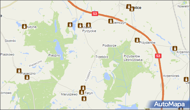 mapa Trzebórz, Trzebórz na mapie Targeo